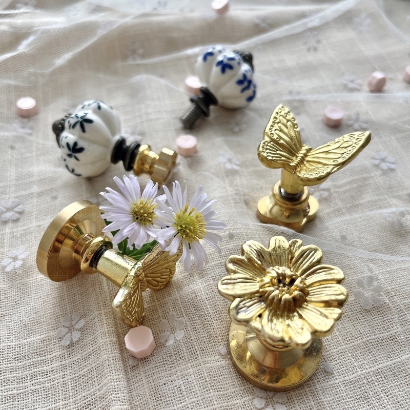 Ceramic Handle Rose Wax Seal Handle
