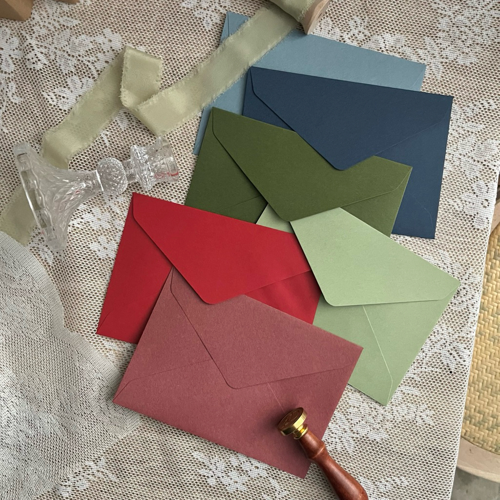 A6 Classic Envelope Wedding Invitation Card 复古里纸彩色信封