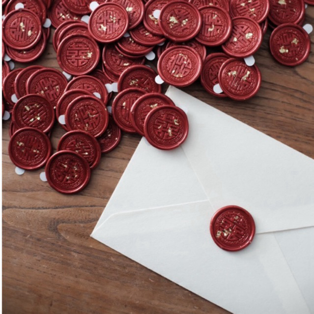 Handmade Double Happiness Wax Seal Stickers | 囍